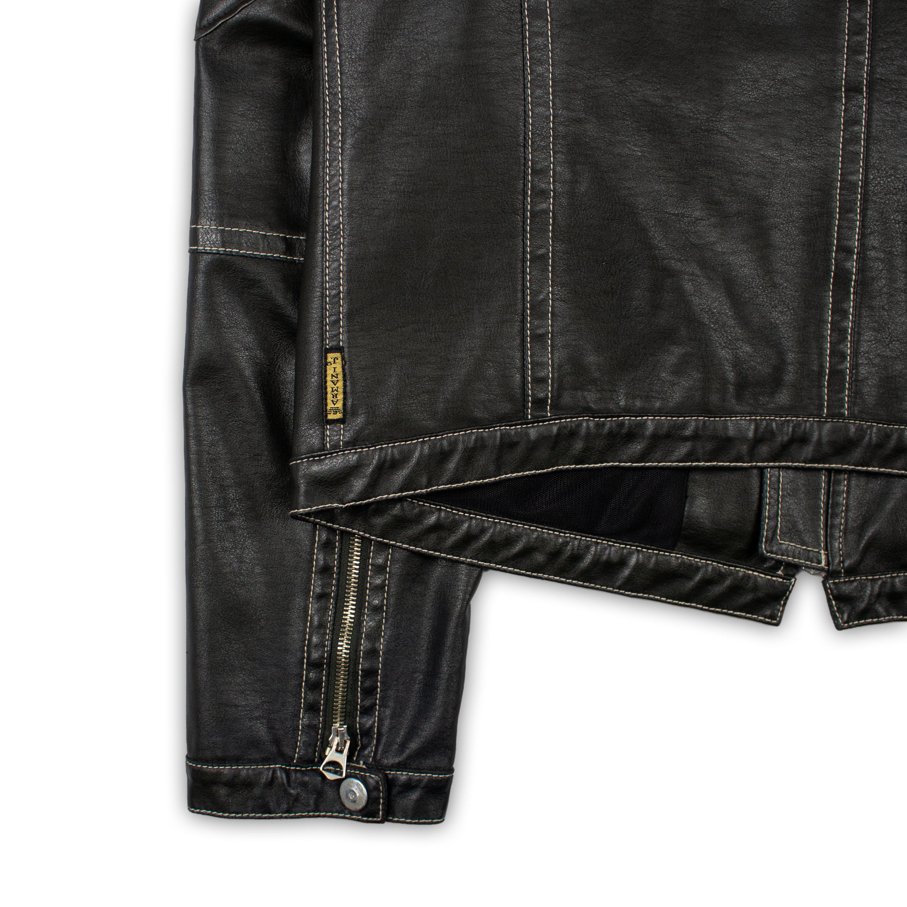Embossed Leather Biker Jacket