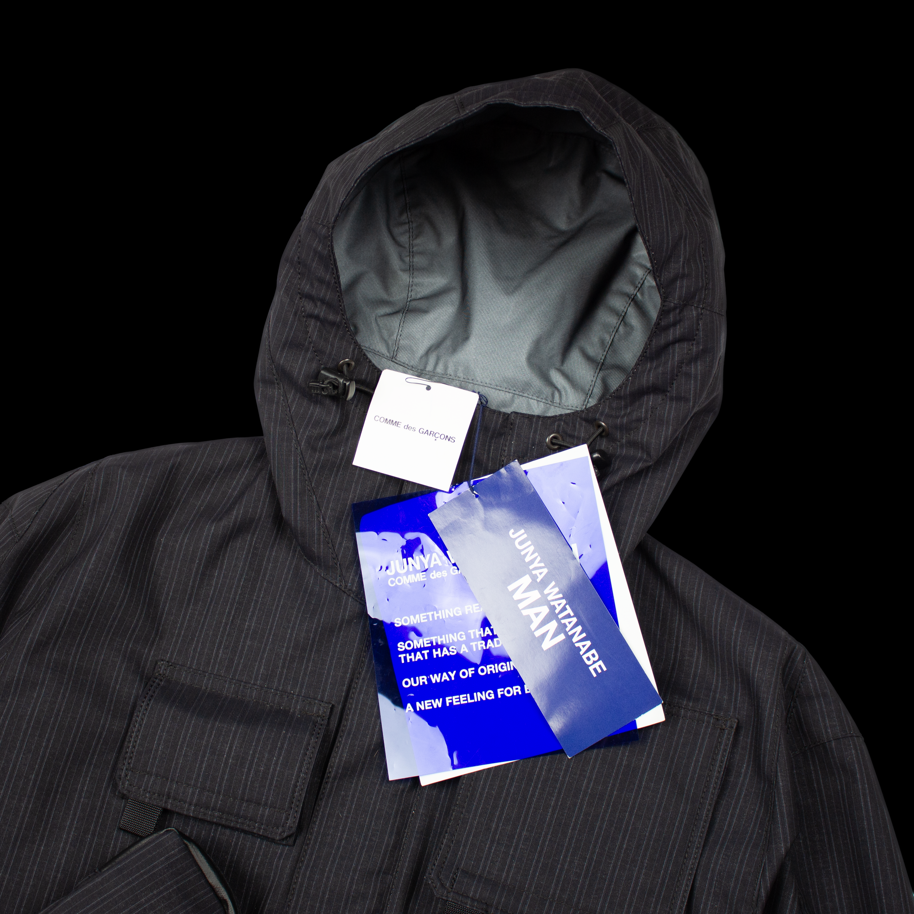 FW22 WOOL STRIPE LAMINATED UTILITY JACKET