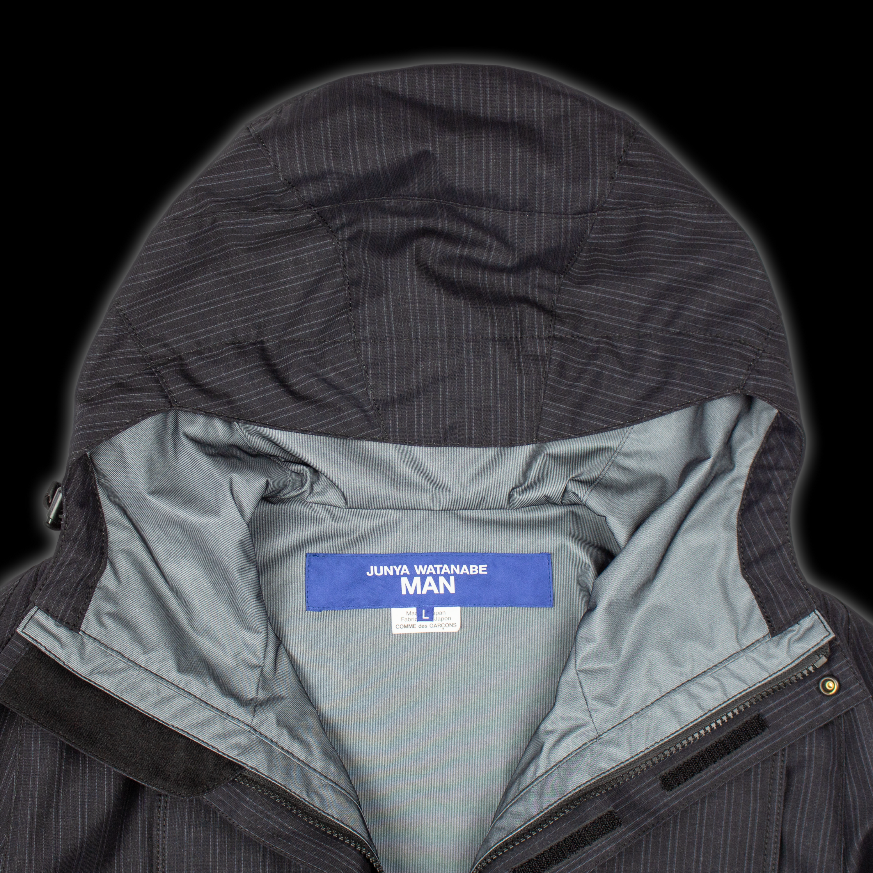 FW22 WOOL STRIPE LAMINATED UTILITY JACKET
