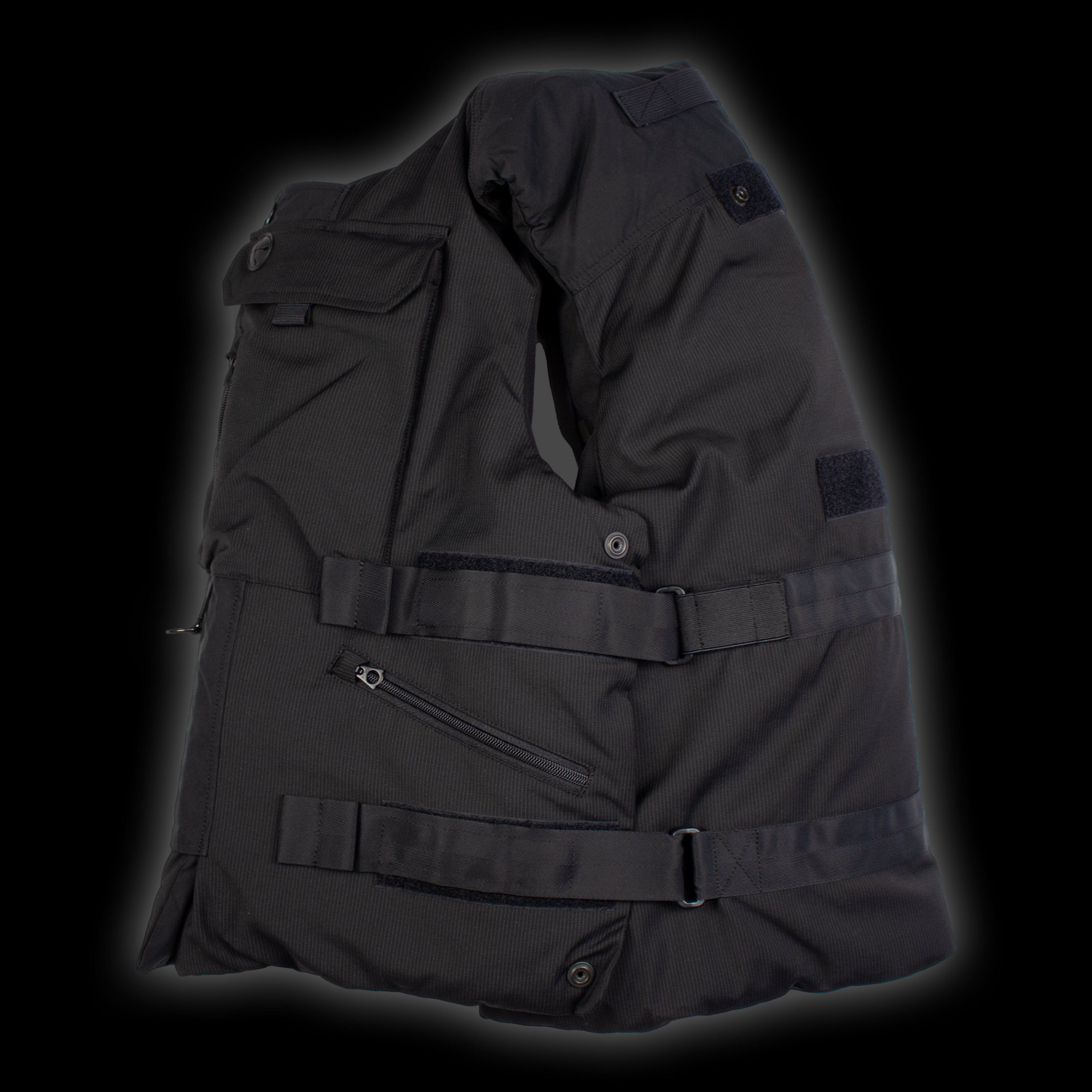 SS19 PINSTRIPE UTILITY DOWN VEST