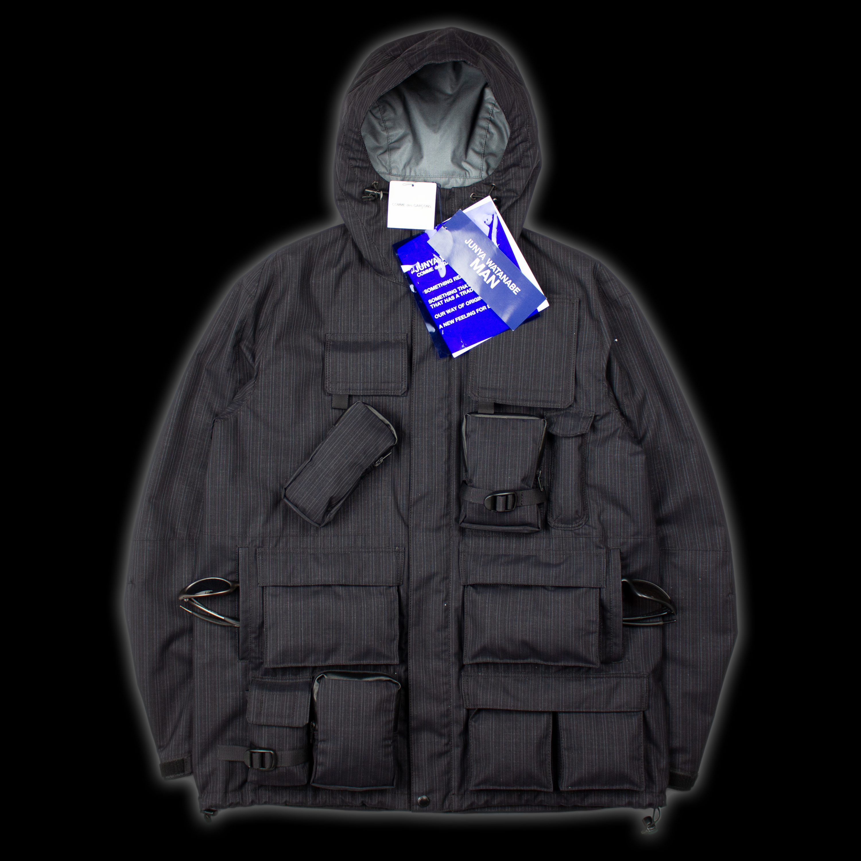 FW22 WOOL STRIPE LAMINATED UTILITY JACKET