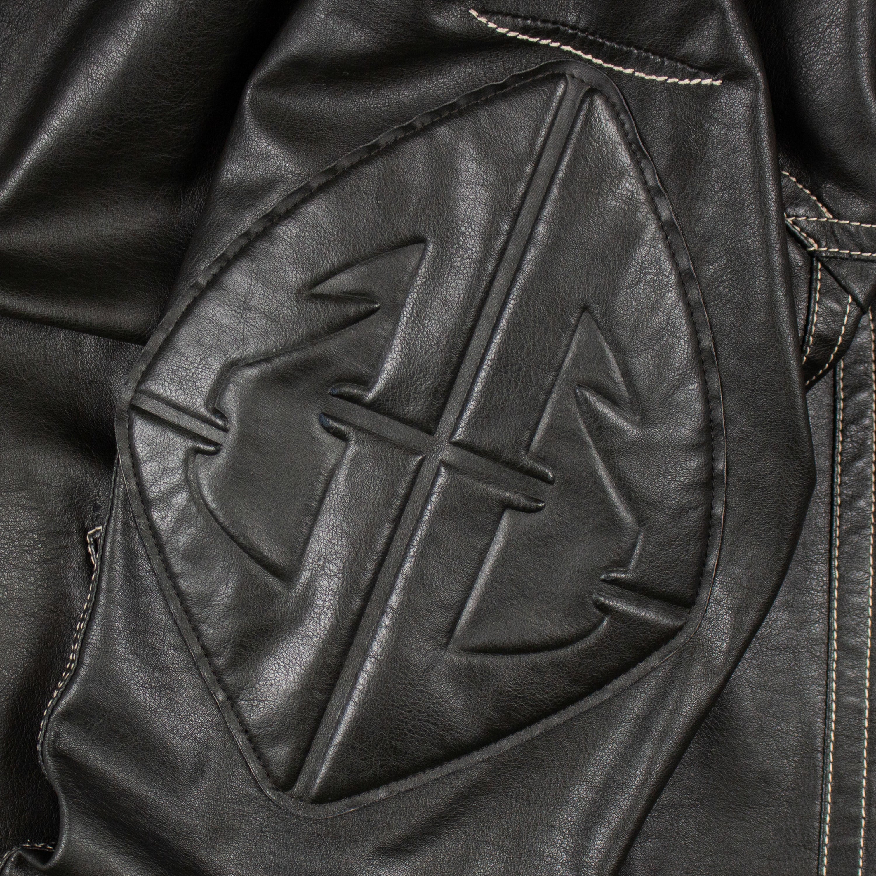 Embossed Leather Biker Jacket