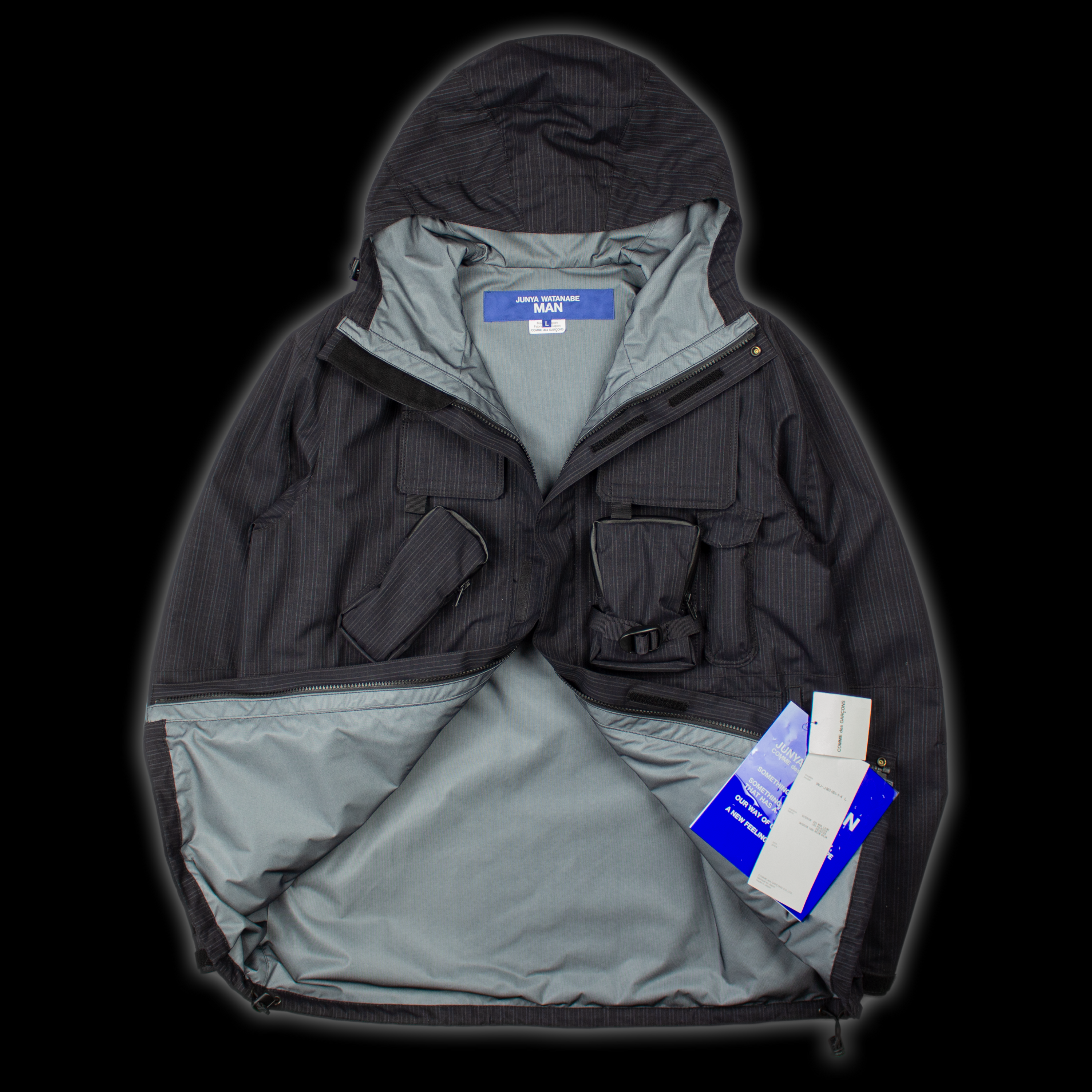 FW22 WOOL STRIPE LAMINATED UTILITY JACKET
