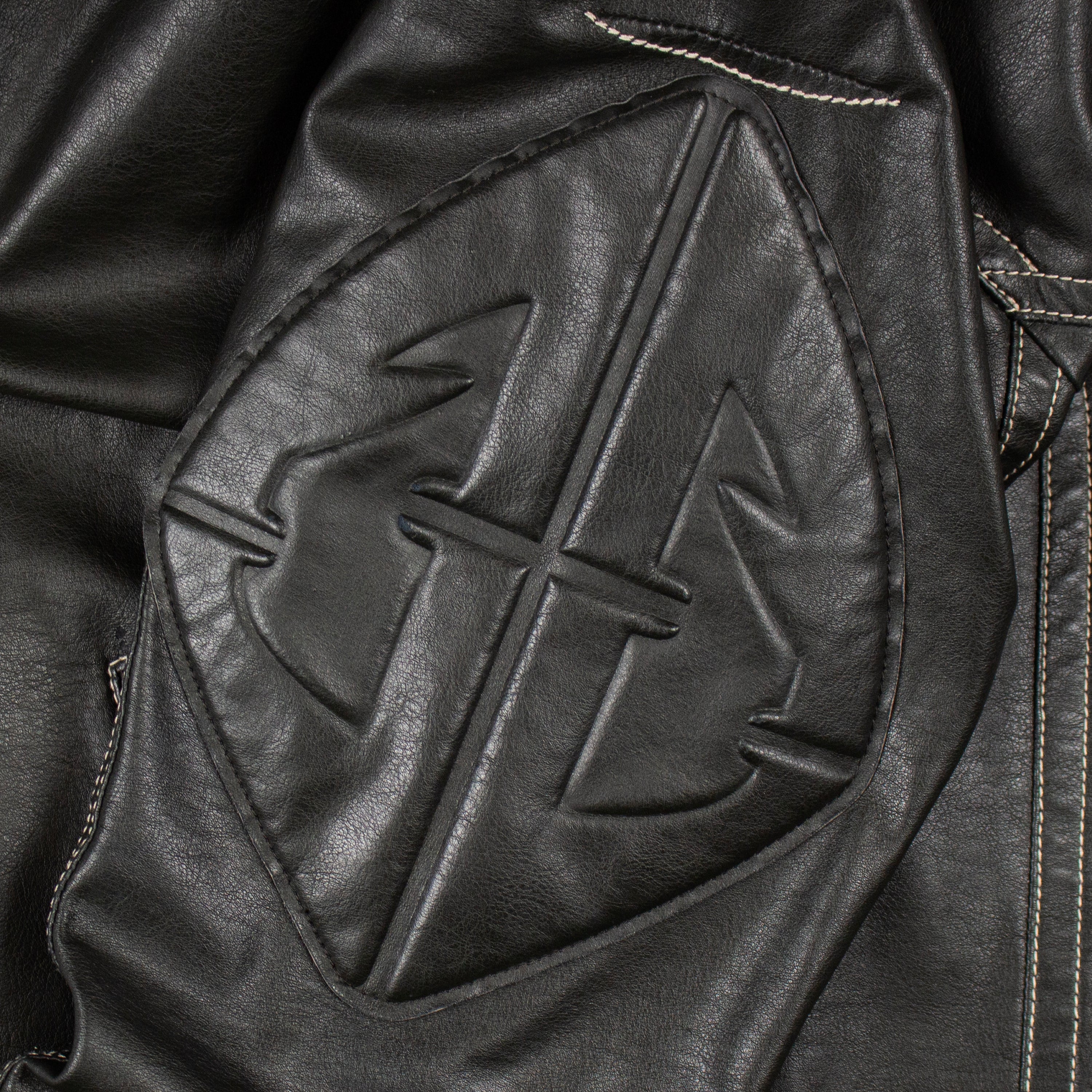 Embossed Leather Biker Jacket