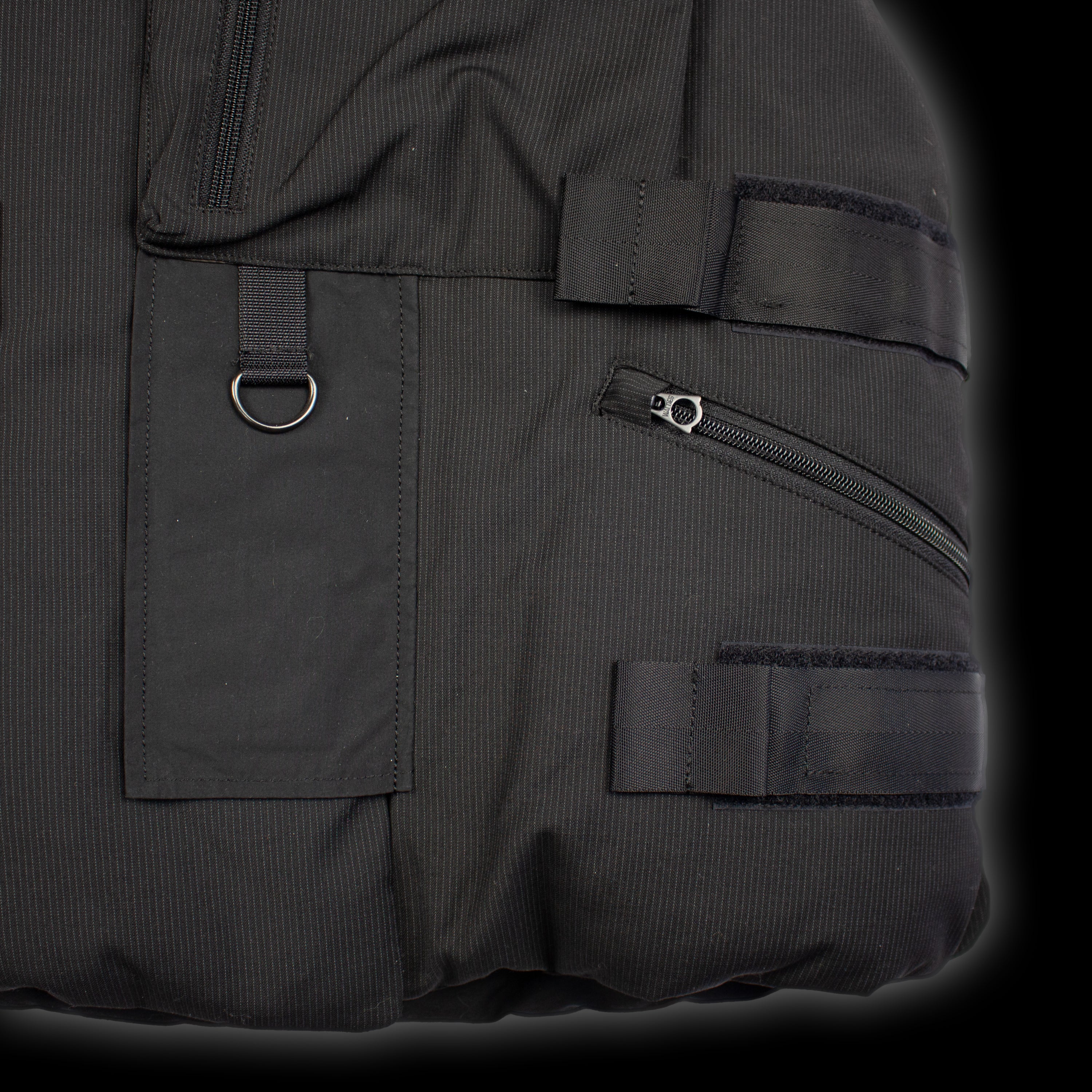 SS19 PINSTRIPE UTILITY DOWN VEST