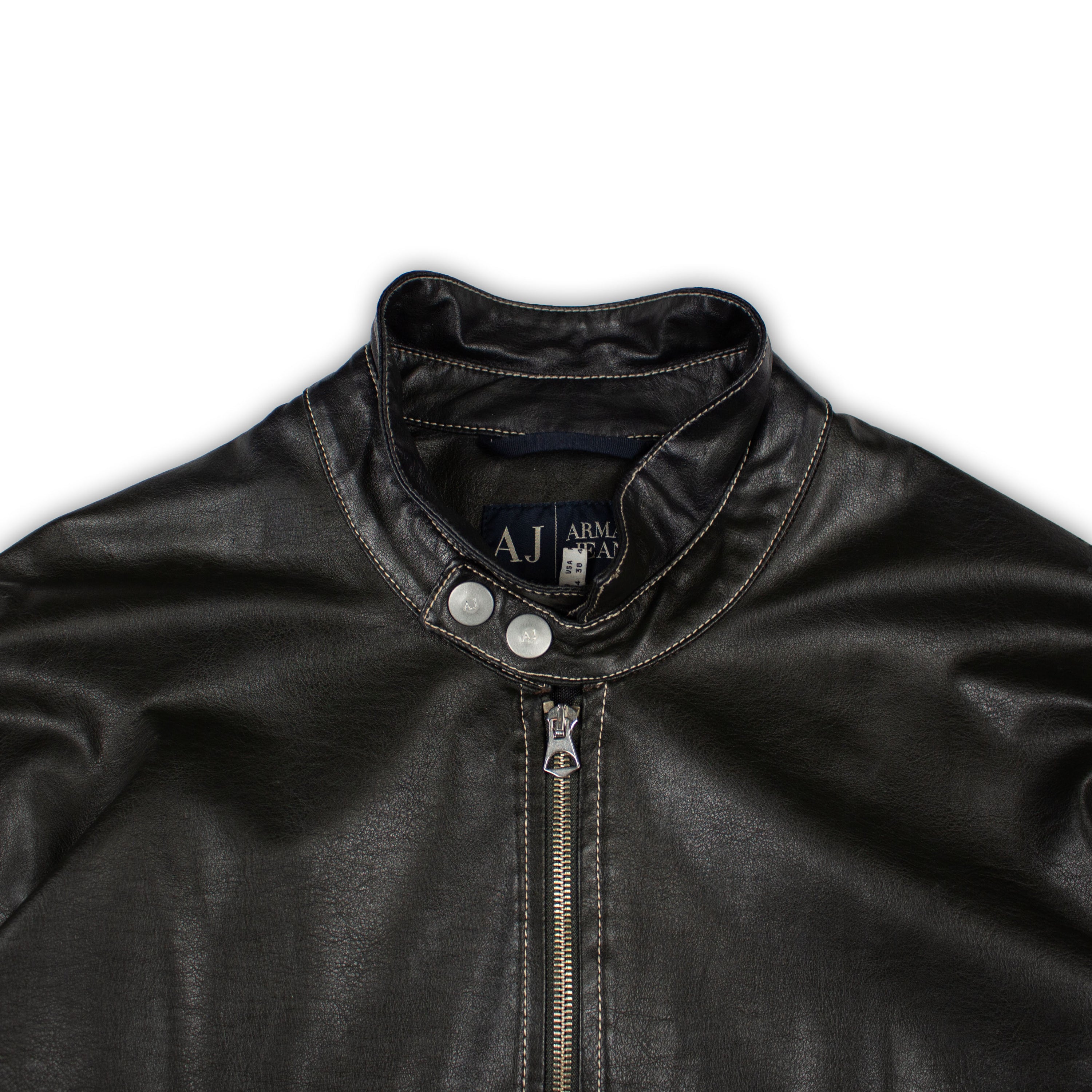 Embossed Leather Biker Jacket