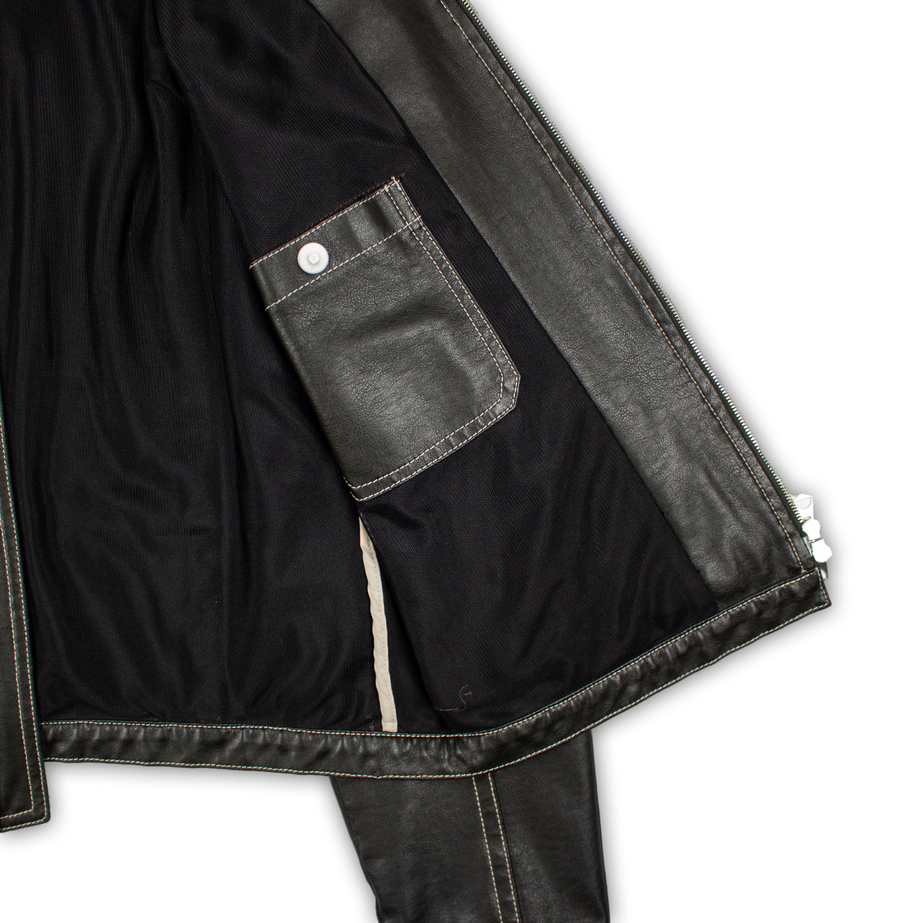 Embossed Leather Biker Jacket