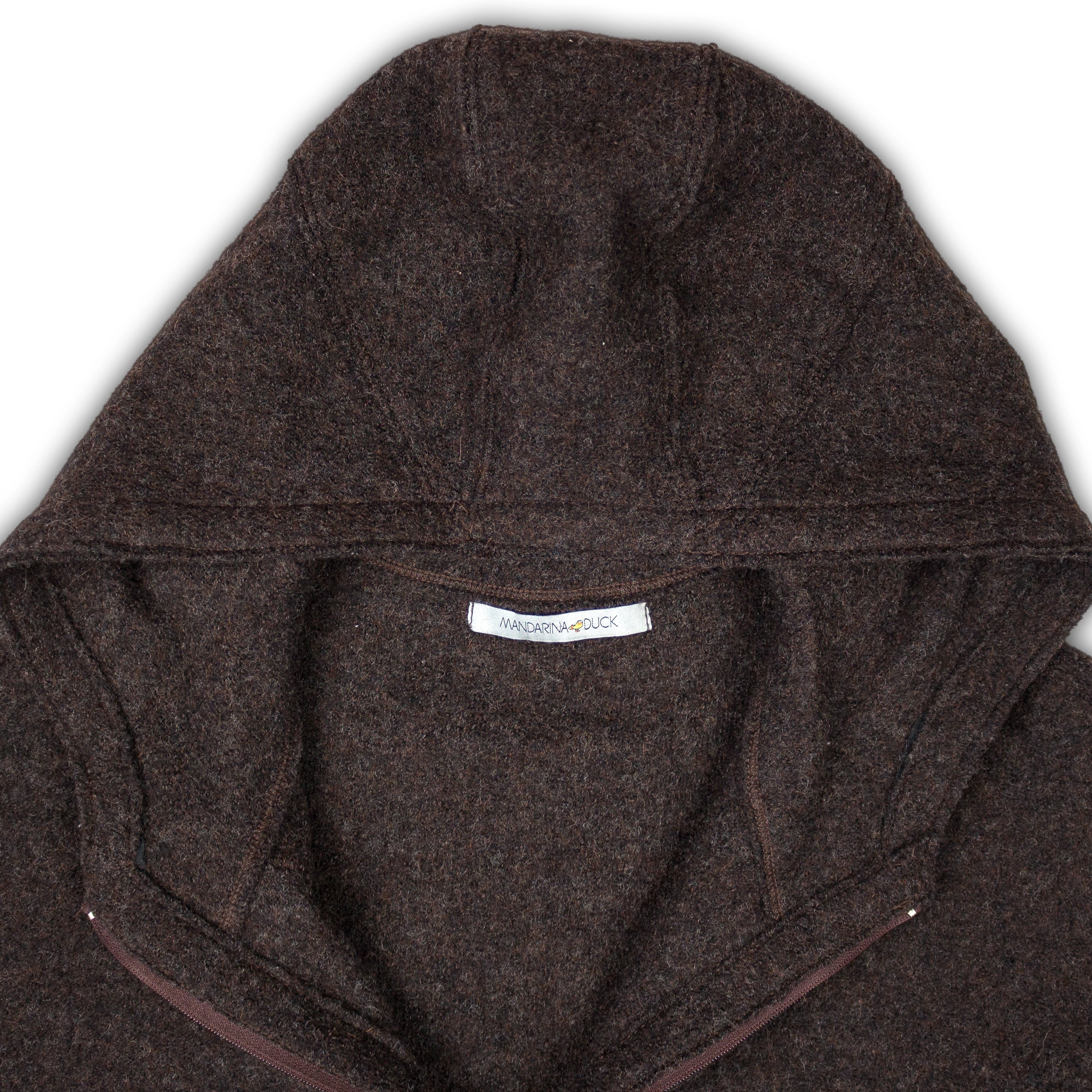 RAW CUT BOILED WOOL HOODED VEST