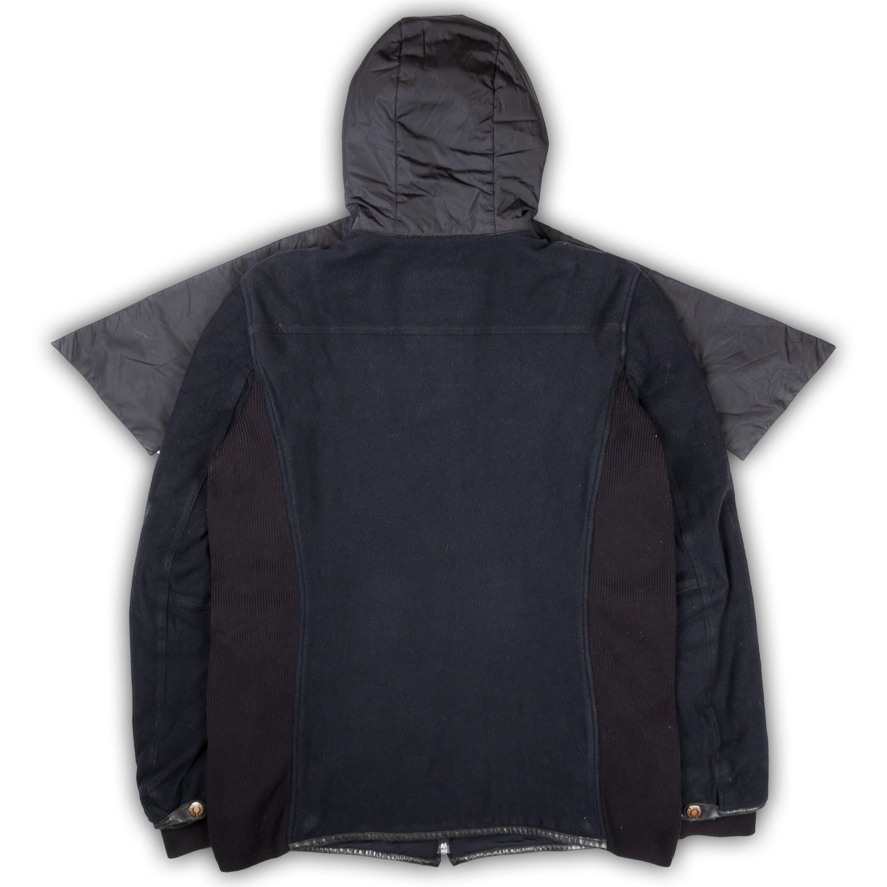 BUILT-IN SCARF HOODED ZIP-UP FLEECE