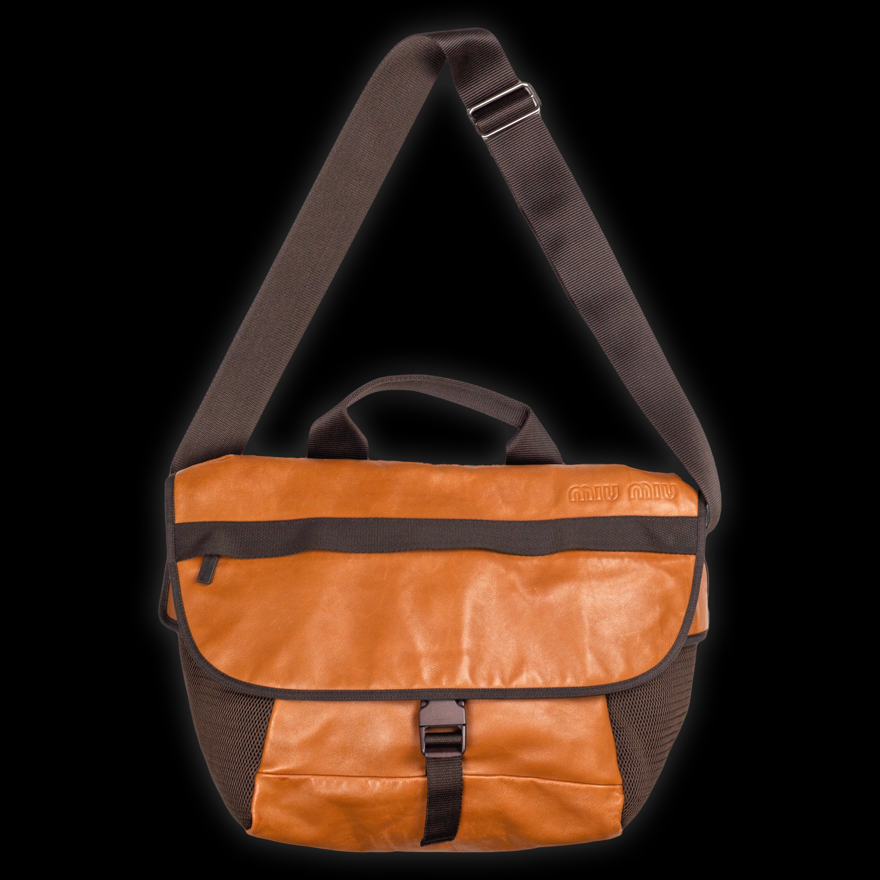 FW99 Leather & Mesh Messenger Bag