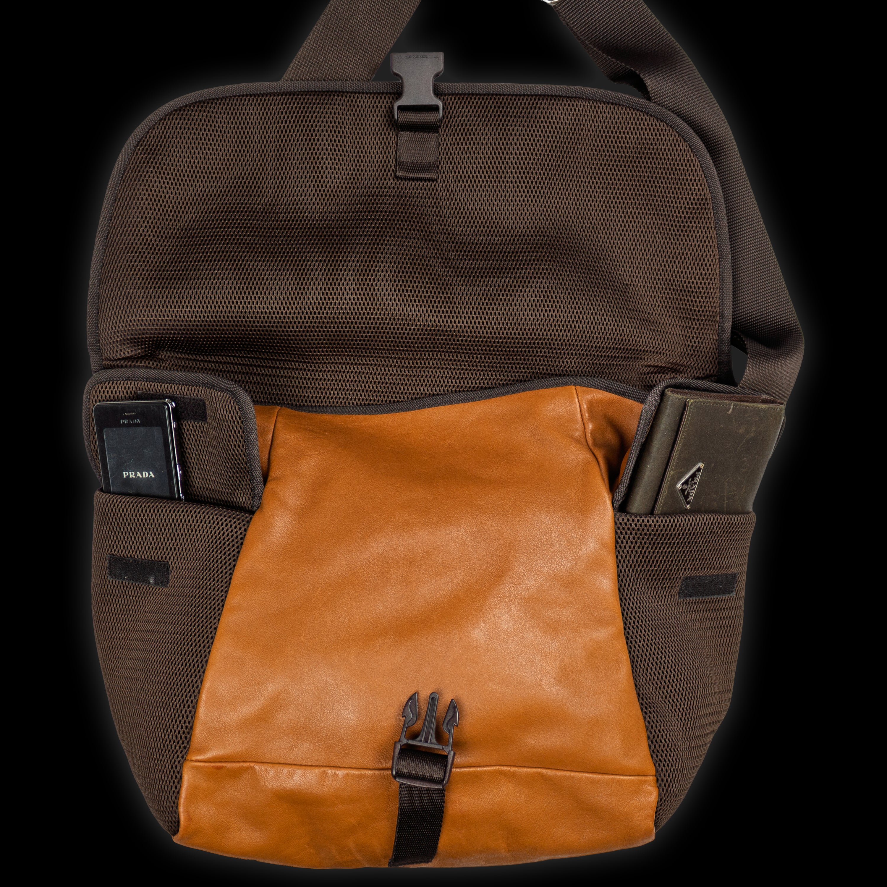 FW99 Leather & Mesh Messenger Bag
